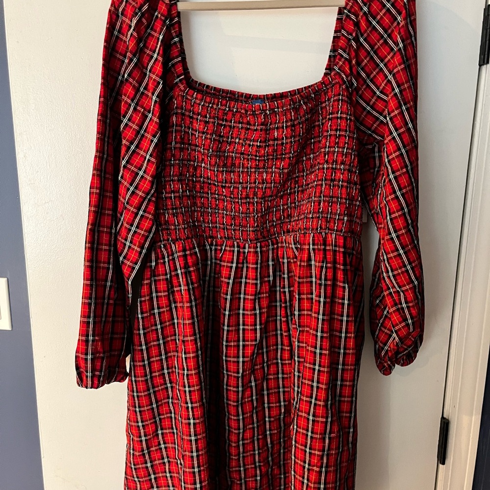 Old Navy Red and Black Plaid Dress